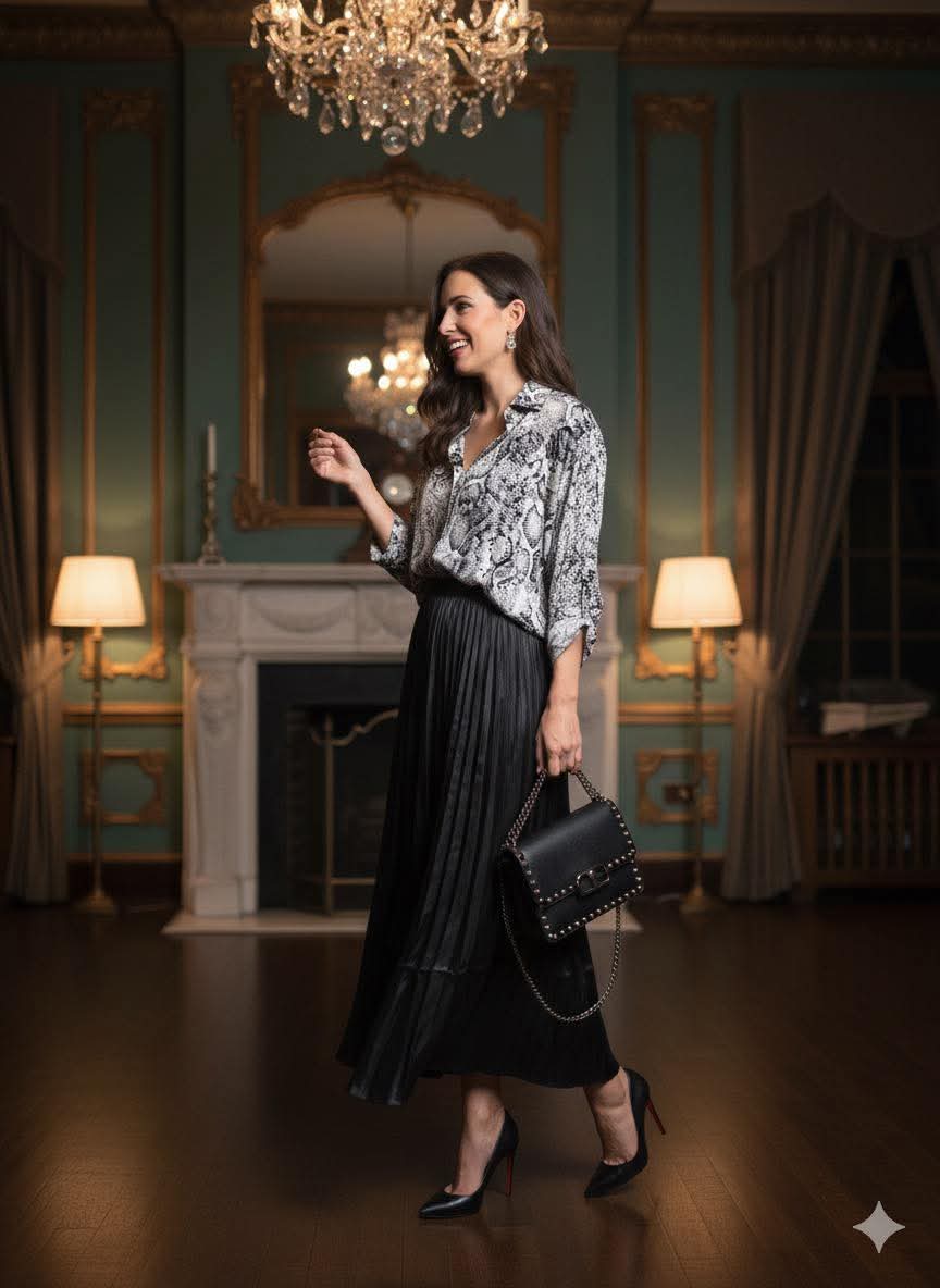 Get your satin snake print outfit!